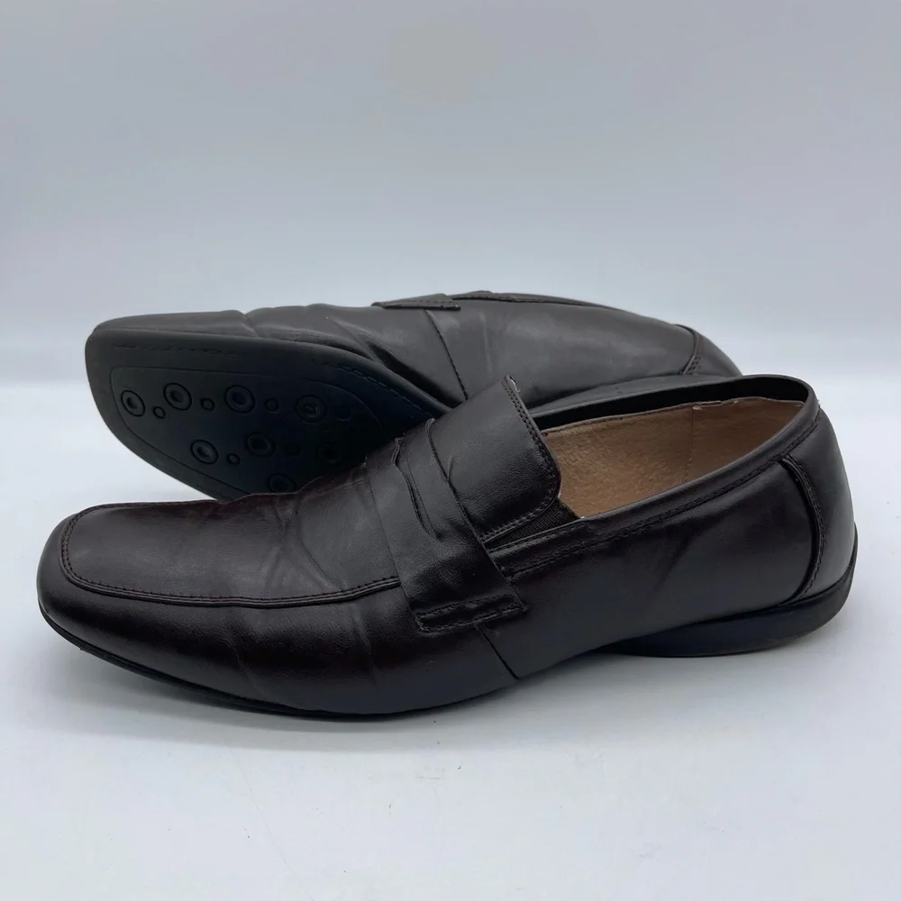 Madden M Saxton Men's Size 9.5‎ Penny Loafers Brown Slip On Leather Casual Shoes